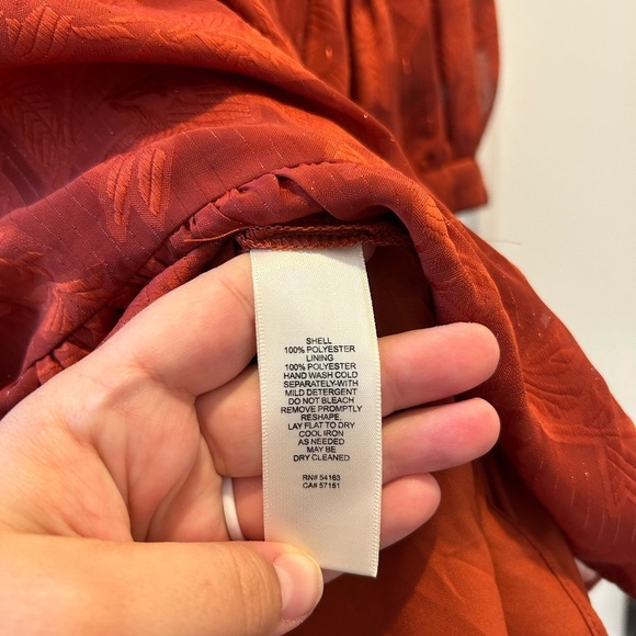 Eliza J Metallic Stripe Floral Jacquard Long Sleeve Chiffon Dress - Picture 5 of 8